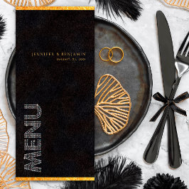 Zwart Goud Diamanten Trouwreceptie Diner Menu
