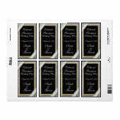 Zwart Goud & Diamanten Trouwwijn Label (Full Sheet)