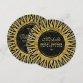 Zwart Goud Diamond Art Deco Glam Vrijgezellenfeest Kaart (Voorkant / Achterkant)