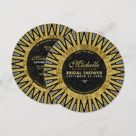 Zwart Goud Diamond Art Deco Glam Vrijgezellenfeest Kaart