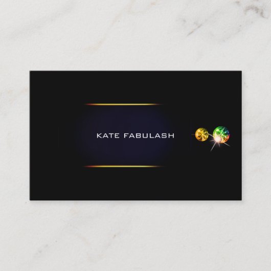 Zwart Goud Diamond Mode Stylist Crystals VIP Visitekaartje (Voorkant)