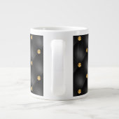 Zwart Goud Diamond Tufted Custom Name Mok (Achterkant)