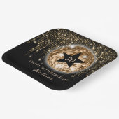 Zwart Goud Disco Ball Gelukkige 30e Verjaardag Papieren Bordje (Gebogen)