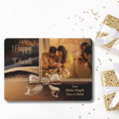 Zwart Goud Diwali Foto Groet Feestdagenkaart