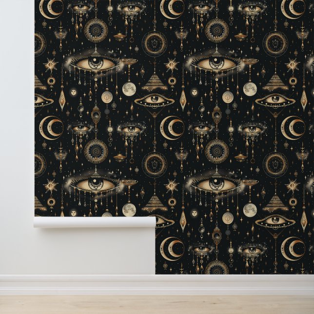 Zwart Goud Donkere Goth Behang (Applicatie)