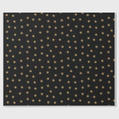 Zwart Goud Doodle Star Patroon Kerstmis Cadeaupapier (Vlak)
