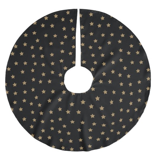 Zwart Goud Doodle Star Patroon Kerstmis Kerstboom Rok (Voorkant)