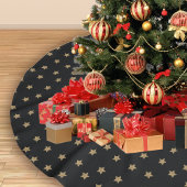 Zwart Goud Doodle Star Patroon Kerstmis Kerstboom Rok