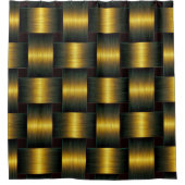 Zwart Goud Douchegordijn Golden Lattice (Voorkant)