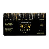 Zwart GOUD DRIP Body Butter Etiket (Voorkant)