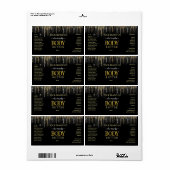 Zwart GOUD DRIP Body Butter Etiket (Full Sheet)