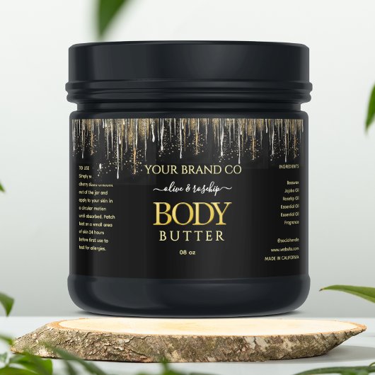 Zwart GOUD DRIP Body Butter Etiket