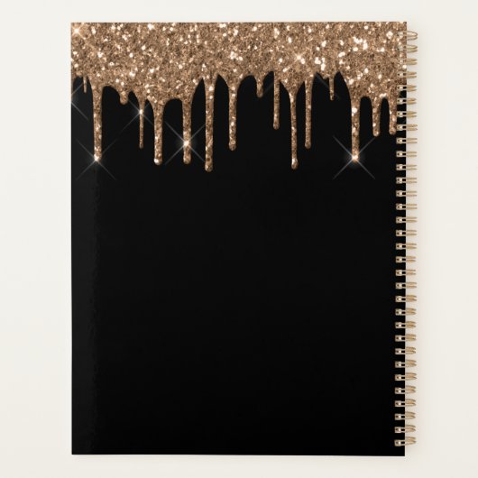 Zwart goud druipt naam 2026 planner (Achterkant)