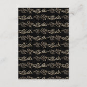 Zwart Goud Ebony Botanische Monogram Bruiloft Informatiekaartje (Achterkant)