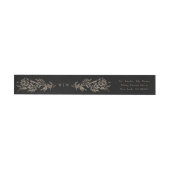 Zwart Goud Ebony Botanische Monogram Bruiloft Uitn (Individueel)