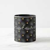 Zwart Goud Edelsteen Koffie Mok met Custom Name (Midden)