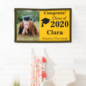 Zwart Goud Een Fotoklasse van 2024 Afstuderen Spandoek (Insitu)