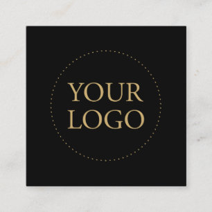 Zwart & Goud   Eenvoudig Logo & Sociale Media  Vierkante Visitekaartje