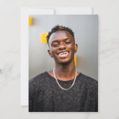 Zwart & Goud Eenvoudig Modern Brush Script Afstude Kaart (Achterkant)