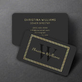 Zwart Goud Eenvoudig Modern Minimalistisch Elegant Visitekaartje
