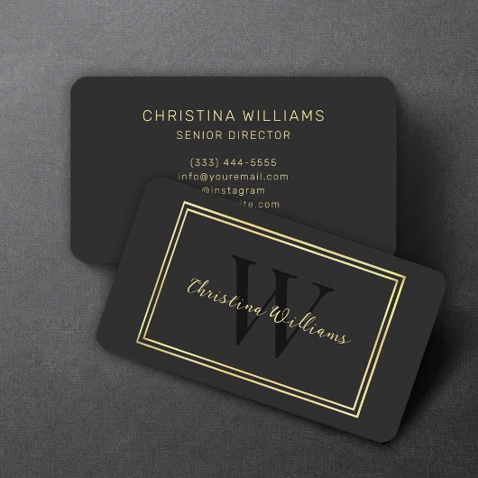 Zwart Goud Eenvoudig Modern Minimalistisch Elegant Visitekaartje