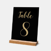 Zwart Goud Eenvoudig Modern Schattige Tafelnummer Acryl Bord (Hoek)