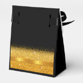 Zwart goud elegant Bedankt Bedankdoosjes (Achterkant)