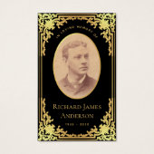 Zwart Goud Elegant Begrafenis Gebed Kaart (Voorkant)