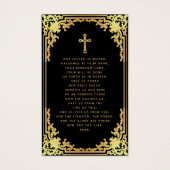 Zwart Goud Elegant Begrafenis Gebed Kaart (Achterkant)