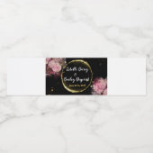 Zwart Goud Elegant Bruiloft gunsten rustiek Waterfles Etiket (Enkel label)