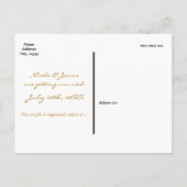 Zwart Goud Elegant Bruiloft Save the Date Briefkaa Aankondigingskaart (Achterkant)