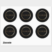 Zwart & Goud Elegant Classy Glam bruiloft gunst Ronde Sticker (Vel)