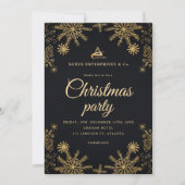 Zwart Goud Elegant Corporate Christmas Party Kaart (Voorkant)