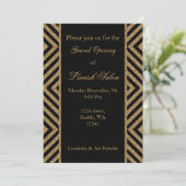 Zwart goud Elegant Corporate Party Invitation Kaart (Staand voorkant)