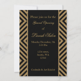 Zwart goud Elegant Corporate Party Invitation Kaart