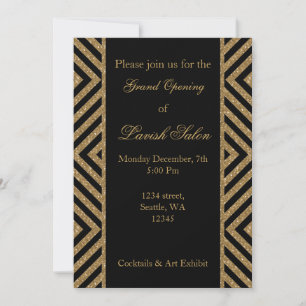 Zwart goud Elegant Corporate Party Invitation Kaart