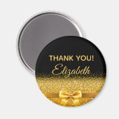 Zwart goud elegant Dank je verjaardag naam Magneet (Voorkant / Achterkant)