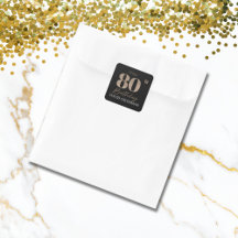 Zwart & Goud Elegant Glitter 80ste Verjaardag 