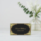 Zwart Goud Elegant  Kalligrafie QR Code Visitekaartje (Staand voorkant)