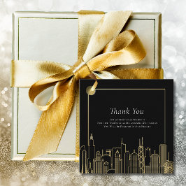 Zwart Goud Elegant Las Vegas Bestemming Bruiloft Bedankjes Labels