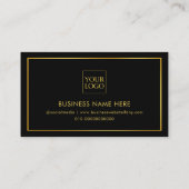 Zwart & Goud Elegant Minimalistisch Eenmalig gebru Afsprakenkaartje (Achterkant)