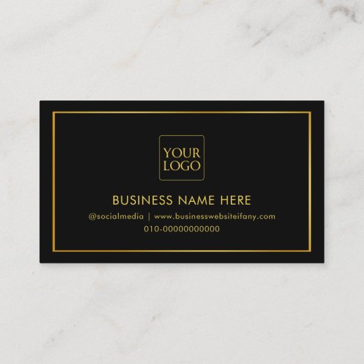 Zwart & Goud Elegant Minimalistisch Eenmalig gebru Afsprakenkaartje (Achterkant)