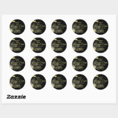 Zwart Goud Elegant Ronde Sticker (Vel)
