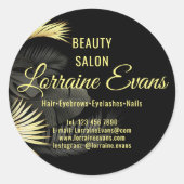 Zwart Goud Elegant Ronde Sticker (Voorkant)