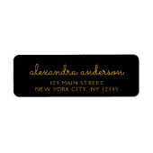 Zwart Goud Elegant Script Typografie Wedding Event Etiket (Voorkant)