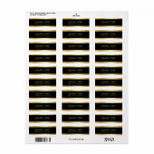 Zwart Goud Elegant Sjabloon Modern Retouradres Etiket (Full Sheet)