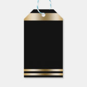 Zwart Goud Elegant Verloving Evenement Bruiloft Fa Cadeaulabel (Achterkant)