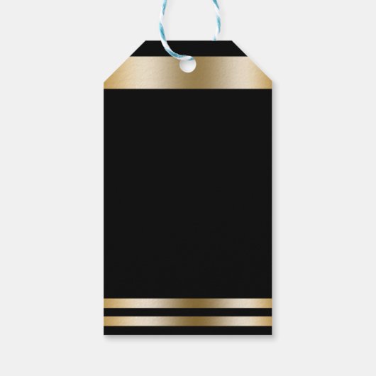 Zwart Goud Elegant Verloving Evenement Bruiloft Fa Cadeaulabel (Achterkant)