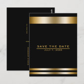 Zwart & Goud Elegant Verloving Save the Date Briefkaart (Voorkant / Achterkant)