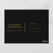 Zwart & Goud Elegant Verloving Save the Date Briefkaart (Achterkant)